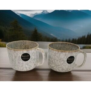 NEW Barcela Mugs Artisan Glazed Speckled Stoneware Pottery Hand Made In Portugal